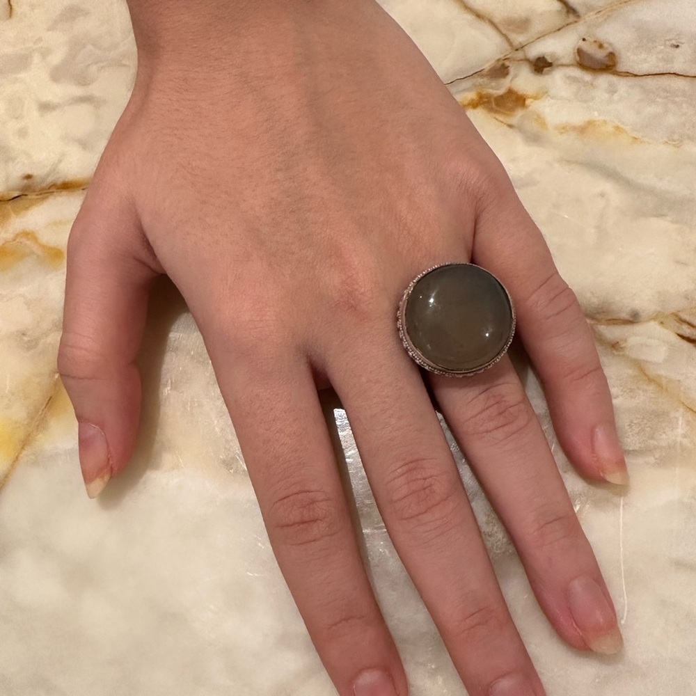 925 sterling silver AGATE STONE  Ring - Picture 5 of 7